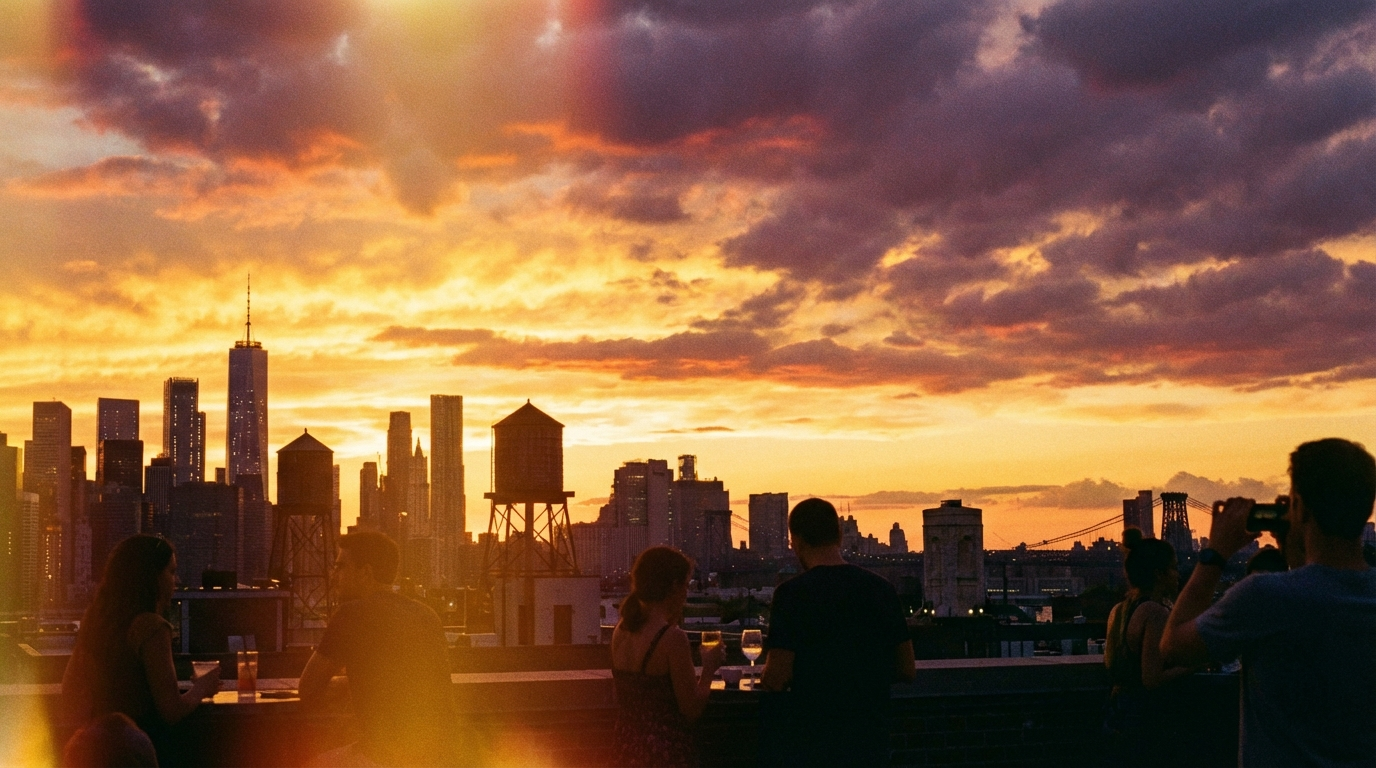 Sunset from a rooftop